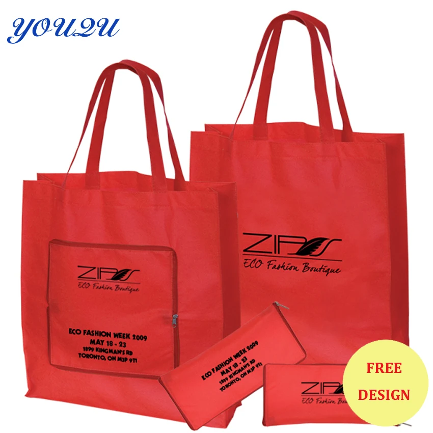 

Non woven foldable tote bag Non woven shopping bag with zipper foldable shopping tote bag Low price+ESCROW accept