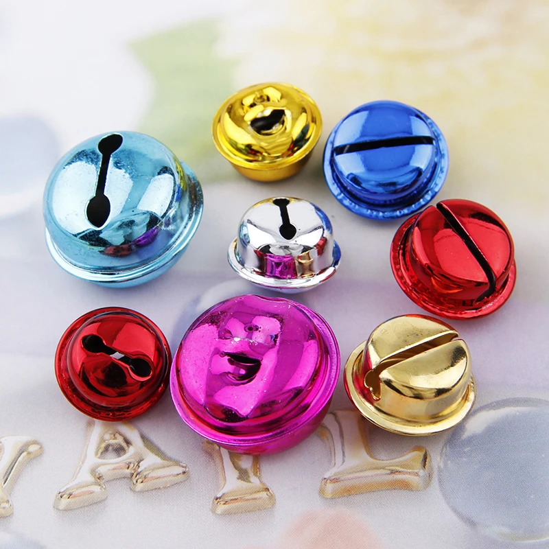 18/20/26mm 10Pcs Mix Color Iron Round Jingle Bells Pendant Christmas Handmade Party DIY Crafts Accessories