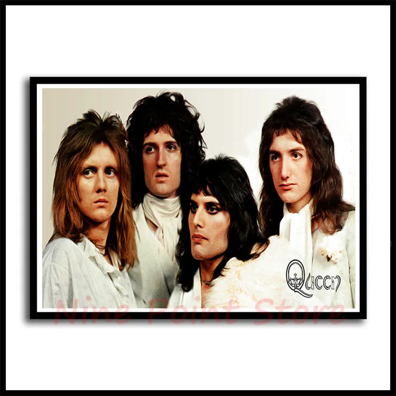 Queen Rock Music Poster Coated Paper Posters Bar Cafe Home Decor Painting Wall Sticker Frameless