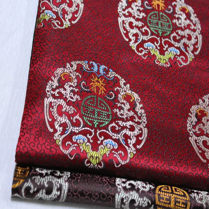 

Chinese wind Mongolia garment fabric decorative Costume Robe manual jacquard brocade antique silk cloth