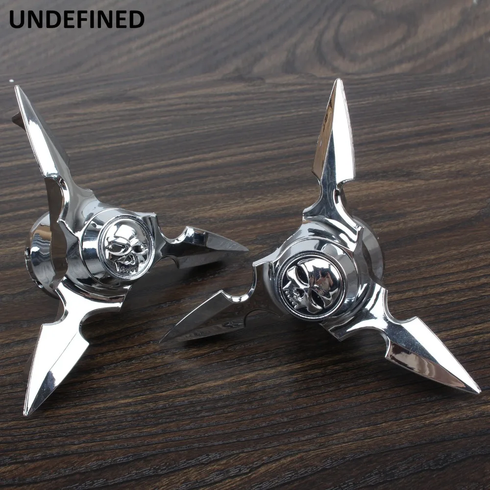 Skull Spun Blade Spinning Front Axle Cap Nut Cover Chrome For Harley Sportster XL 1200 883 Dyna 2008-2013 Softail V-Rod Custom