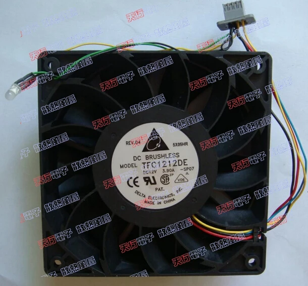 

Wholesale: original 12V3.9A Delta TFC1212DE 12CM120*120*38 four line double ball ultra violent booster fan