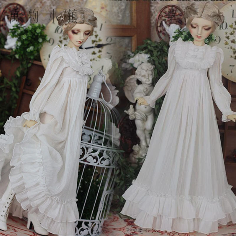 

Accept custom NEW Retro Classics White Nightwear Long skirt 1/3 1/4 BJD SD SD13 SD16 SDGR Girl MSD IP Doll Clothes