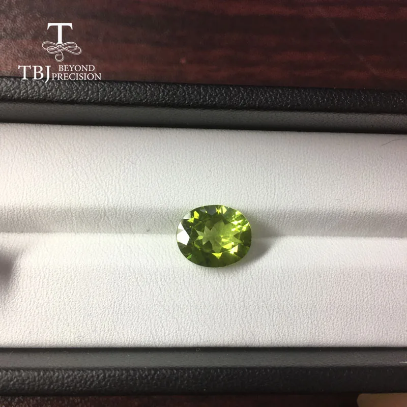 Tbj natural china peridot oval 9*11mm 3.6 ct per piece natural loose gemstone for diy gold /silver jewelry