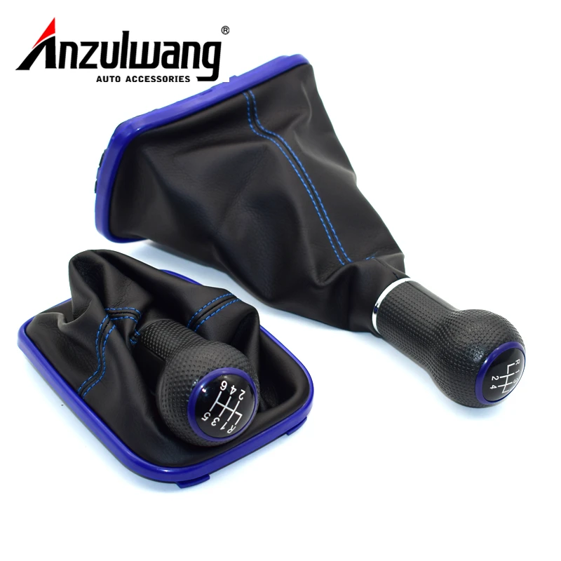 

12mm 1999-2004 For Volkswagen VW Golf 4 IV MK4 GTI R32 Bora Jetta 5 Speed 6 Speed Blue Gear Shift Knob Shifter Gaitor Boot