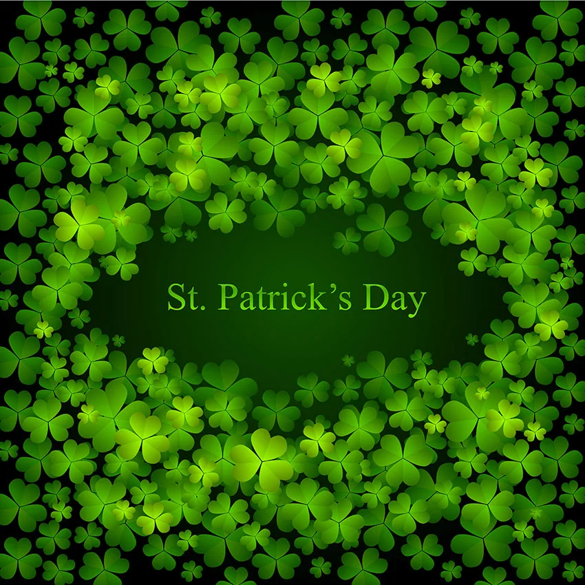 MEHOFOTO การถ่ายภาพพื้นหลังสีเขียว Clovers ดอกไม้ St Patrick 'S Day Gold รูปแบบฉากหลัง Photocall Prop พิมพ์ Photo Studio