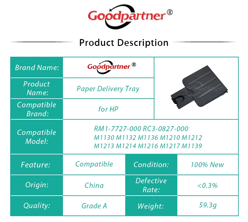 1X RM1-7727-000 RC3-0827-000 Paper Delivery Output Tray for HP M1130 M1132 M1136 M1210 M1212 M1213 M1214 M1216 M1217