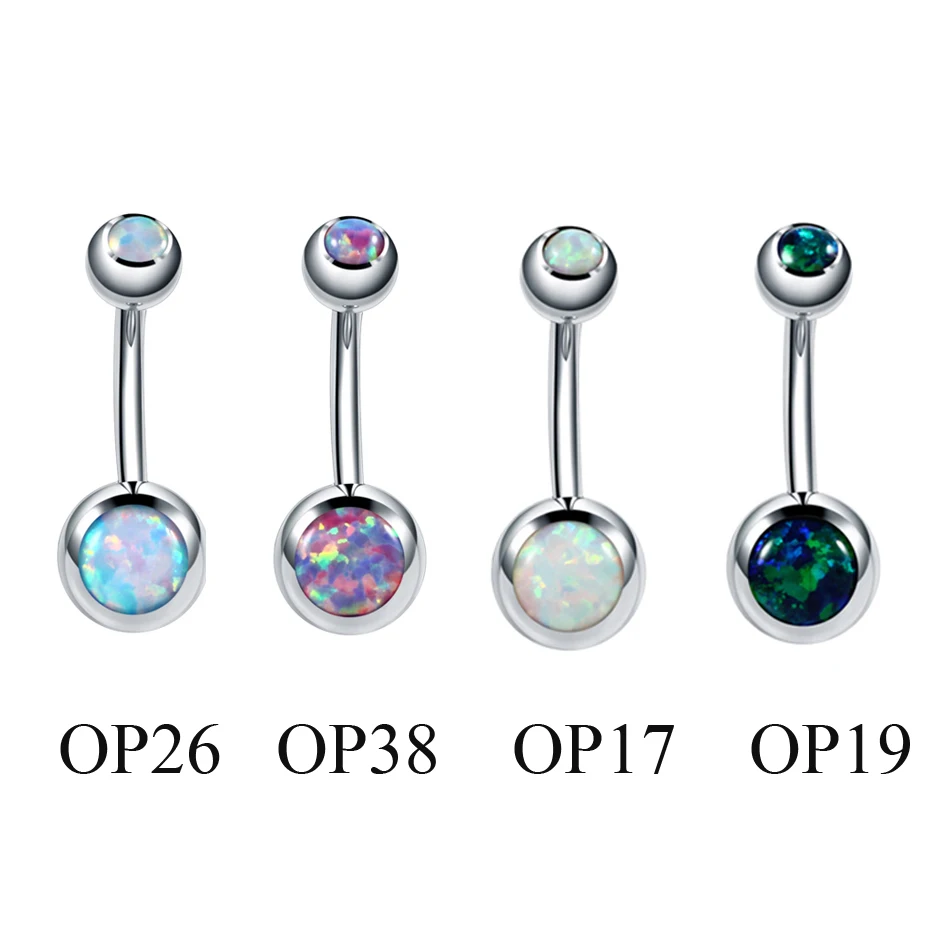 1PC Opal Nose Septum Daith Tragus Cartliage Piercing Orelha Helix Lip Labret Ring Opal CBR Piercing Nose Screw Stud Ring Jewelry