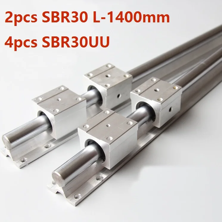 

2pcs SBR30 L-1400mm support rail linear guide + 4pcs SBR30UU linear bearing blocks for CNC router parts