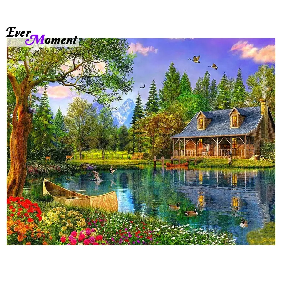 

Lake Full drill diamond painting DIY diamond painting cross stitch diamond embroidery diamond full embroidery landscape ASF139