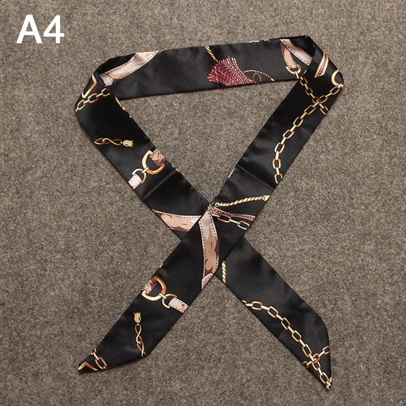 40 Color Women Foulard Fashion Bag Scarf Skinny Small Ribbon Head Hair Handle Scarf Luxury Decoration Tie Multifunction 4*100cm