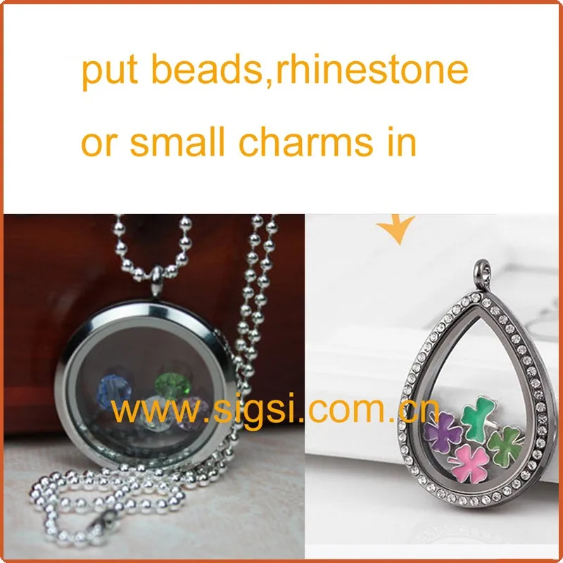 Rhinestone Locket Pendant for diy necklace