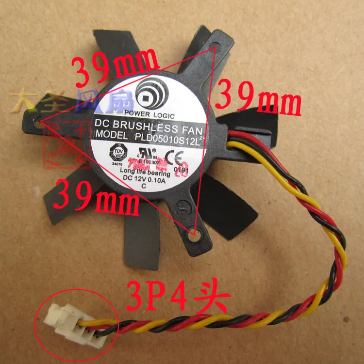 Original for MSI PLD05010S12L 12V 0.10A 3 wires diameter 45mm pitch 39MM graphics card fan