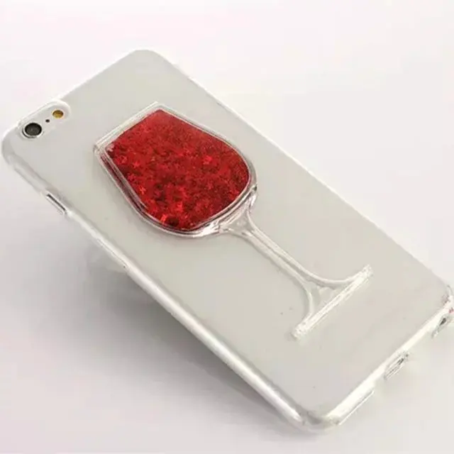 Чехол из мягкого ТПУ для iPhone 5, 6, 6S, 7 Plus, с изображением сердца, красного вина, звезд, динамических жидких зыбучих песков, задняя крышка