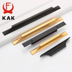 KAK American Style Black Cabinet Handles Gold Solid Aluminum Alloy Kitchen Cupboard Pulls Drawer Knobs Furniture Handle Hardware