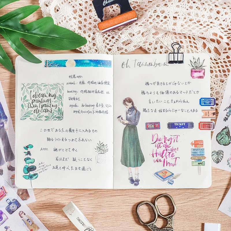 3pcs/set  2019NEW Cartoon Flowers Leaves Sticker  DIY Diary Decor Stickers Scrapbook cute Stationery journal Supplies image 4
