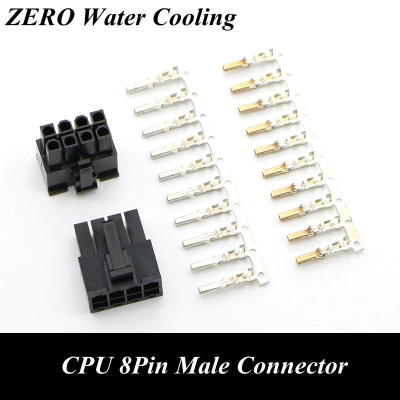 4.2mm 5557 CPU ATX 8Pin Male Connector with 10pcs Terminal Pins for PC Modding DIY Extension Modular Cable