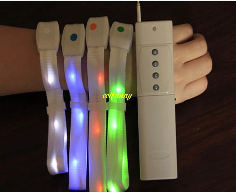 10pcs/lot Led Bracelet Remote Control Glowing Wristbands Strap Bracelet Nylon Bangles Bracelets for Party Event Decor