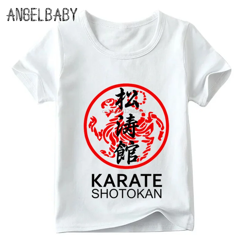 Boys/Girls Japanese Kanji Shotokan Karate Print T shirt Kids Summer Short Sleeve Tops Children Casual T-shirt,ooo718