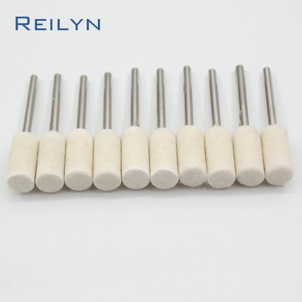 12 pcs Wool Polishing Wheel 6mm/8mm/10mm/12mm Polishing Disc Artificial-wool Polisher Roller for Dremel Rotary Tools