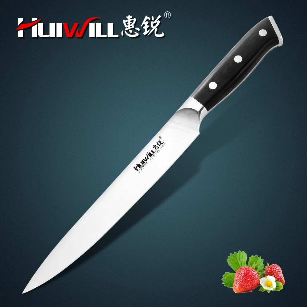 

Huiwill 8" Japanese AUS-8 stainless steel Slicing knife Carving Kitchen knife Meat Knife