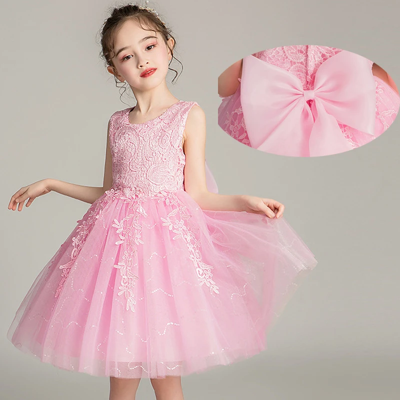 High Quality Lace Appliques Beading Beading Length Pageant First Communion Girls\'Campus Graduation Ceremony Ball Party Dress