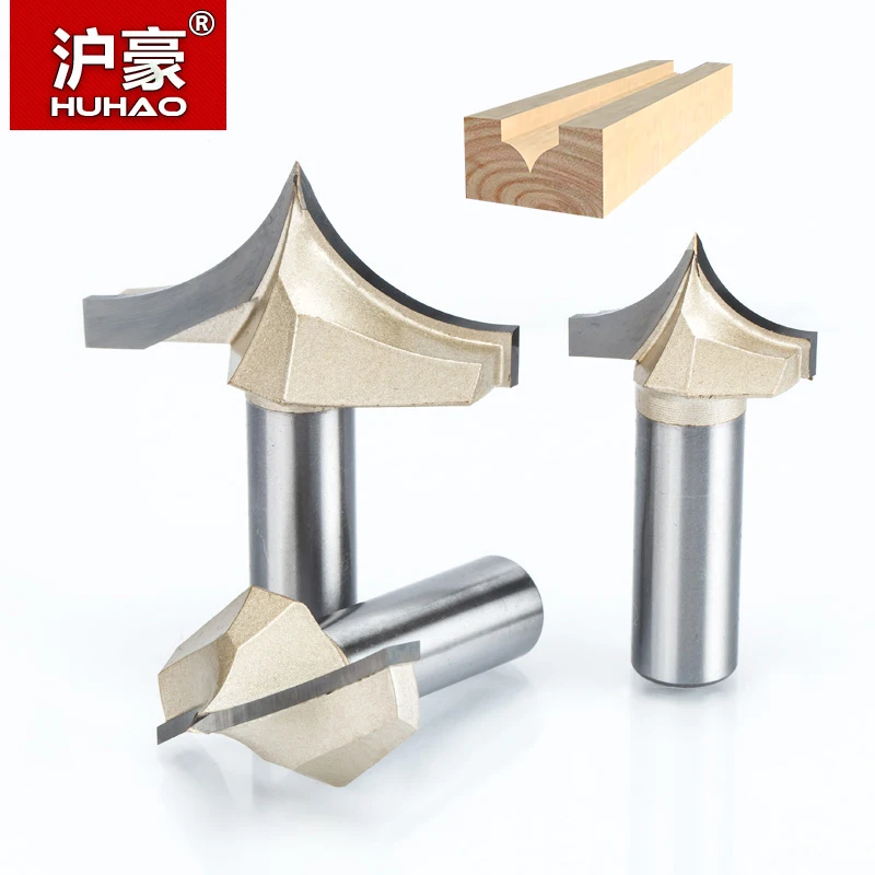 HUHAO 2pcs/lot Woodworking Cutter  1/4" 1/2" Shank Double Edging Router Bits For Wood Carbide Engraving Tools Carving Bit