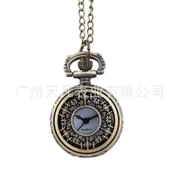 Sell vintage classic small quartz design broken flower watch pocket watch with necklace