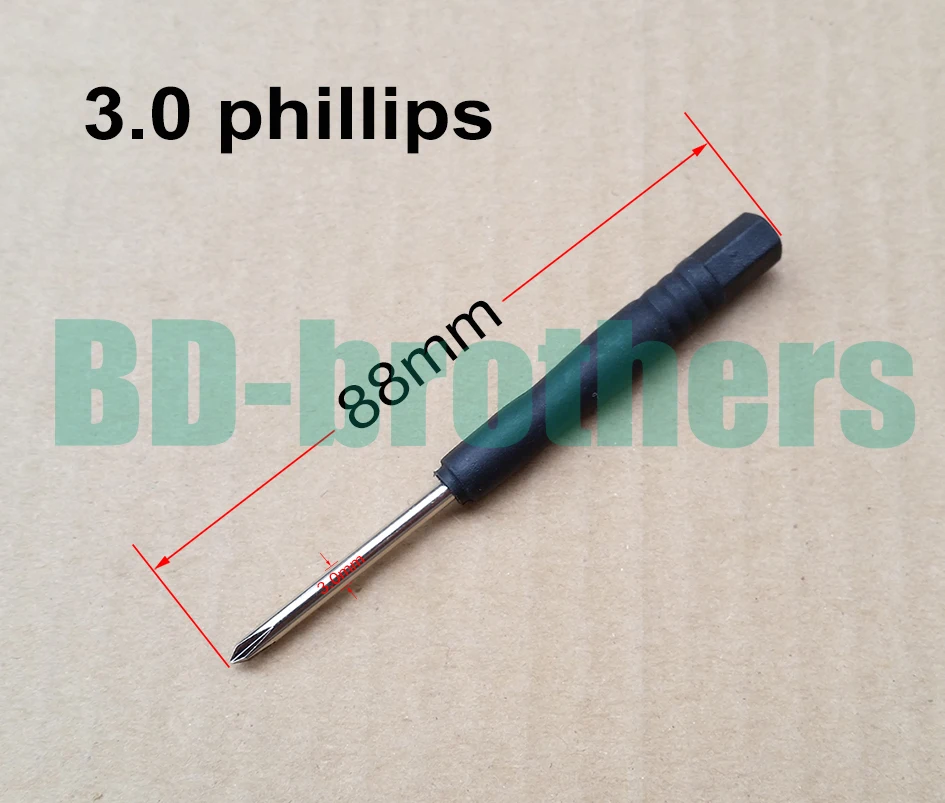 88mm Mini Screwdriver 3.0 Phillips / 3.0mm Slotted Flathead Straight Screwdrivers Black Open Tool for Repair 2000pcs/lot