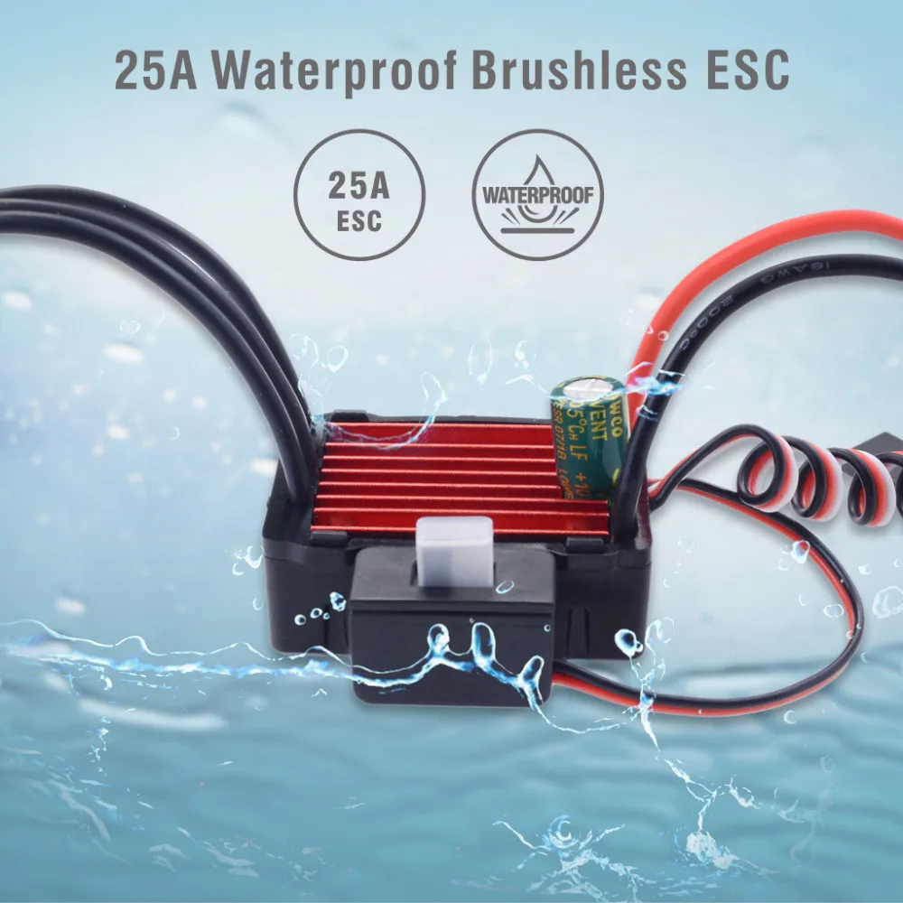 Surpass Hobby Brushless Speed Controller 25A ESC+2030 4500kv Motor Waterproof For 1/18 & 1/20 RC Car