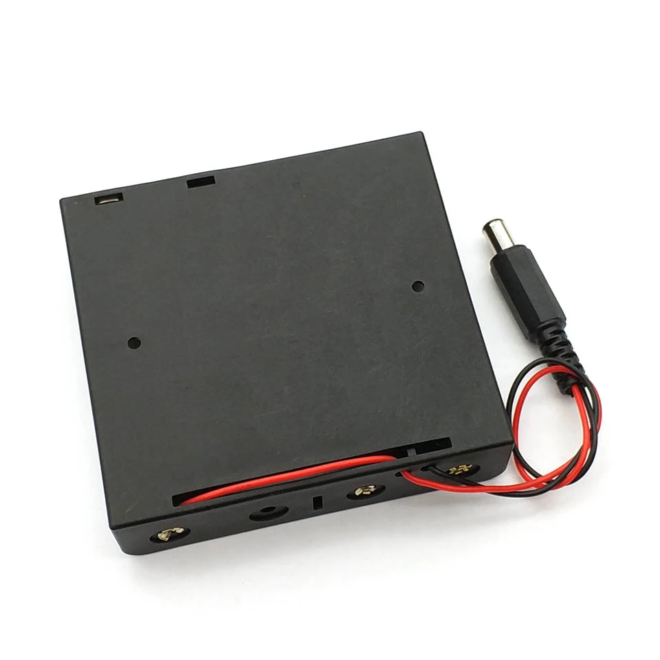 Новый внешний аккумулятор 18650, пластиковый держатель для аккумулятора, ящик для хранения, чехол для 4x18650 с вилкой постоянного тока 5,5*2,1 мм