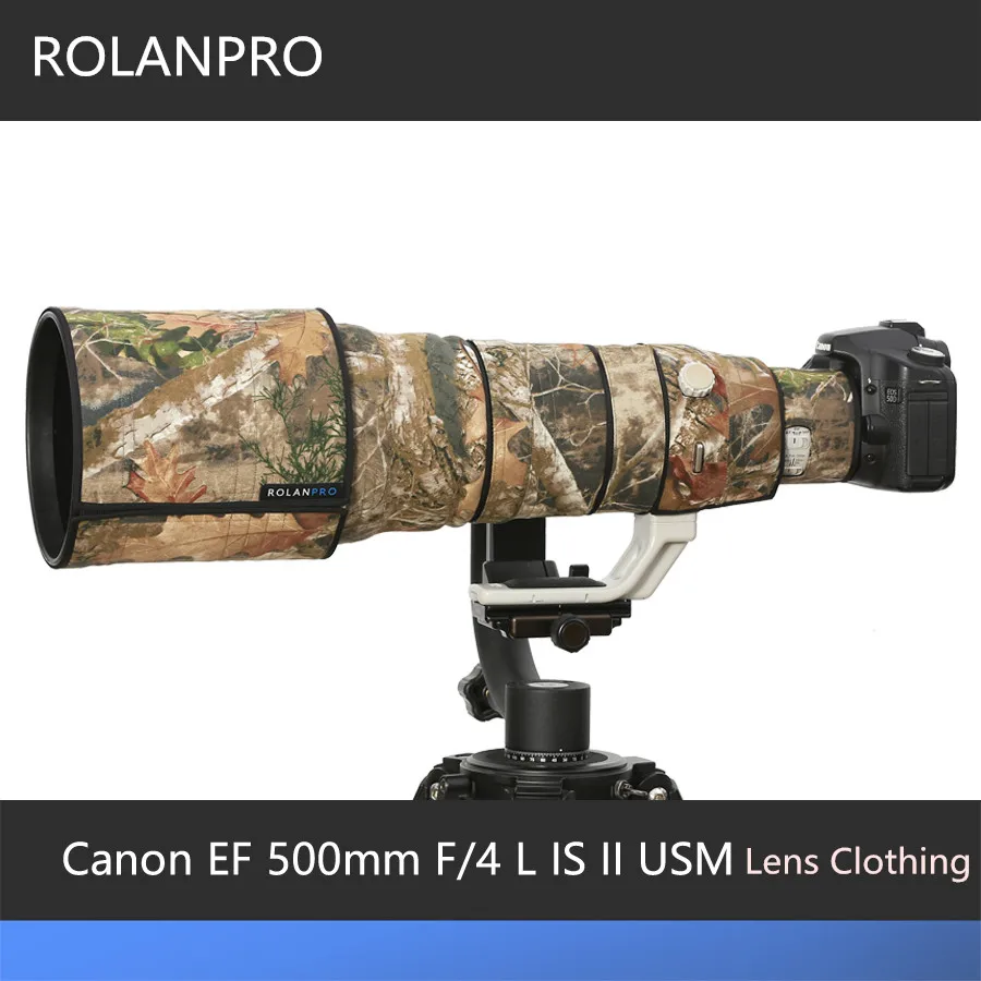 

ROLANPRO Lens Camouflage Rain Cover for Canon EF 500mm F/4 L IS II USM Lens Protective Case Guns Clothing SLR Cotton Clothing