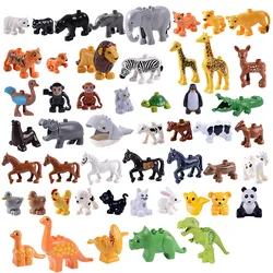 50pcs Building Block Animal Model Figures Sets Educational Building Toys Elephant Monkey Horse Block For Children Kids Gifts