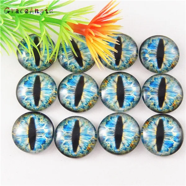 10-50 Stück Glasaugen-Cabochons, rund, 6MM-30MM, runde Kuppel, Drachenauge, Katzenauge, Spielzeug, DIY-Schmuckzubehör, gemischte Pupillen-Augen-Cameos