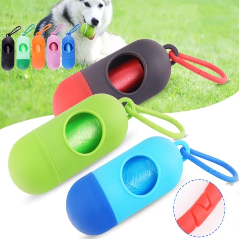 Dog Waste Bag With Poop Bag Dispenser And Carrying Clip Includes 1 Roll (15 Bags) Earth-Friendly Leak-Proof Pet Wast Bags