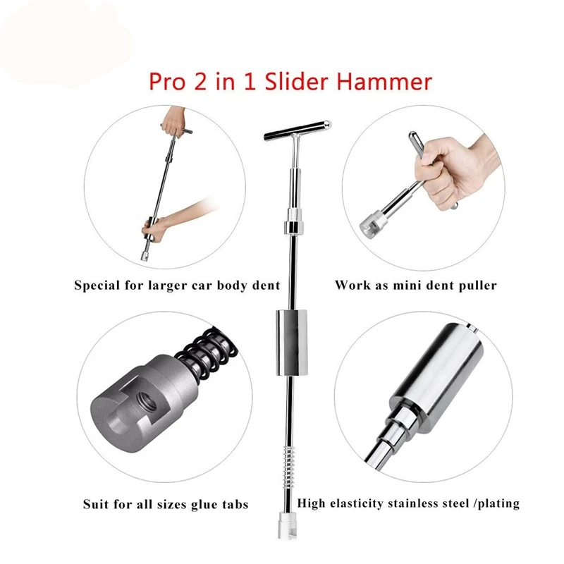 All Metal PDR Car Dent Puller Dent Remover Repair Tool Dents Puller Straightener Paintless Dent Remover Kits Household Tools Set