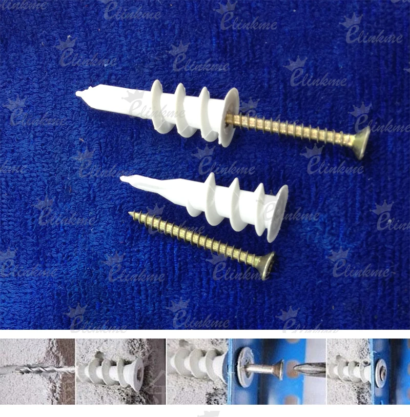 M6*40mm PLASTERBOARD CAVITY WALL SPEED FIXING PLUGS SELF DRIVE INCLUDING SCREWS