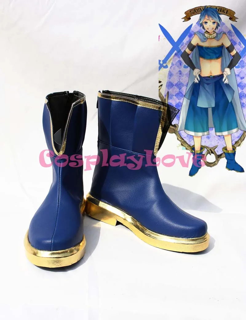 

Miki Sayaka Blue Cosplay Shoes Puella Magi Madoka Magica Newest Custom Made Japanese Anime Long Boots For Halloween