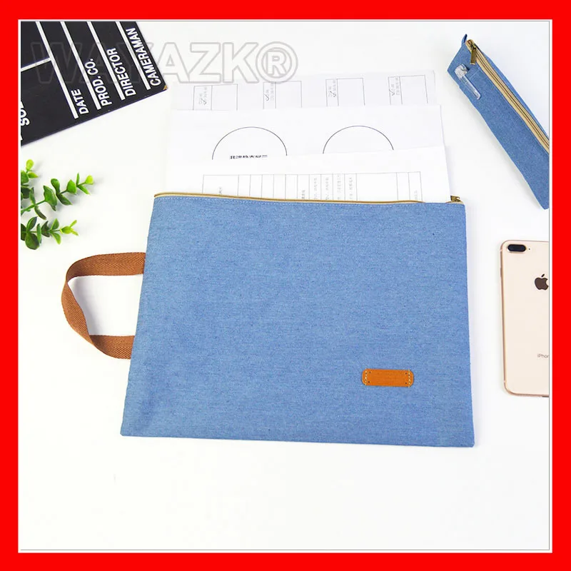 

(100pcs/lot) wholesale A4 file bag fabric