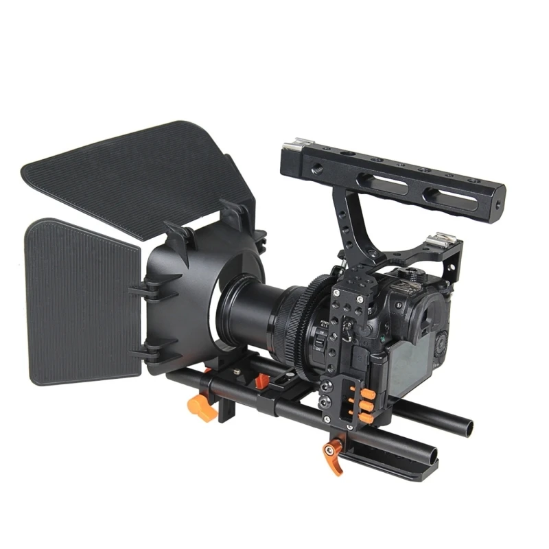 YELANGU Universal DSLR Rig Shoulder Video Camera Stabilizer Cage Matte Box Follow Focus For Sony A7S / A7 / GH4 / A6500 / A7R4