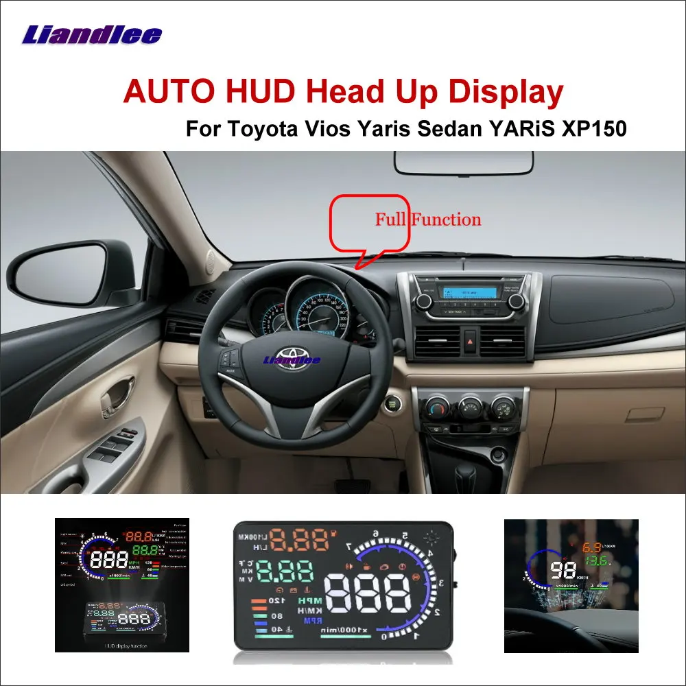 Car HUD Head Up Display For Toyota Vios Yaris Sedan Prius XP150 2013-2018 Safe Driving Screen OBD Projector Windshield