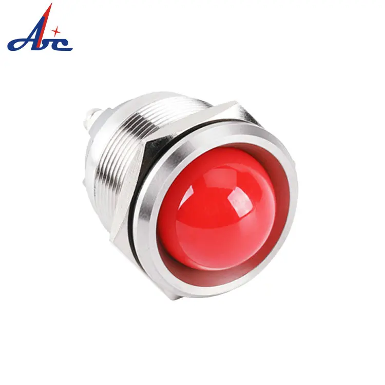 

25mm IP67 Waterproof Metal LED Indicator Lamp Light Signal Pilot Warning Concave Stainless Steel Indicator Bulb Lamp Light