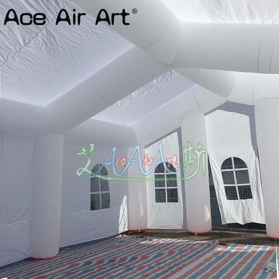 10x6m Inflatable Party Wedding Tent Event Marquee House Canopy with LED Strip Bar for Valentine's Day