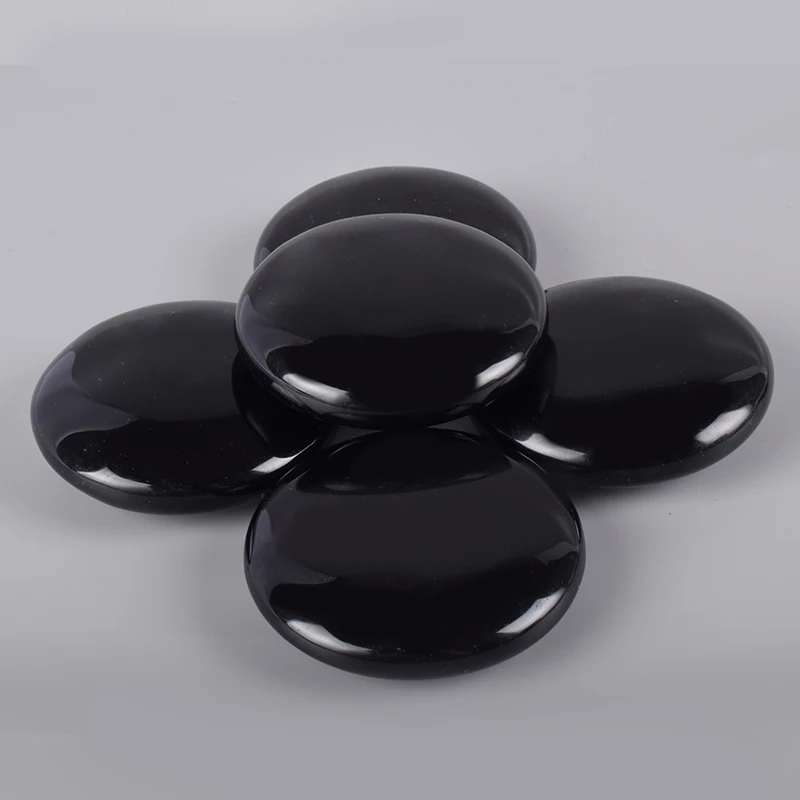 Obsidian Palm stone Big Hot Massage Stone Natural Chakra Healing SPA Reiki Crystal Beauty Health Care Energy Stone