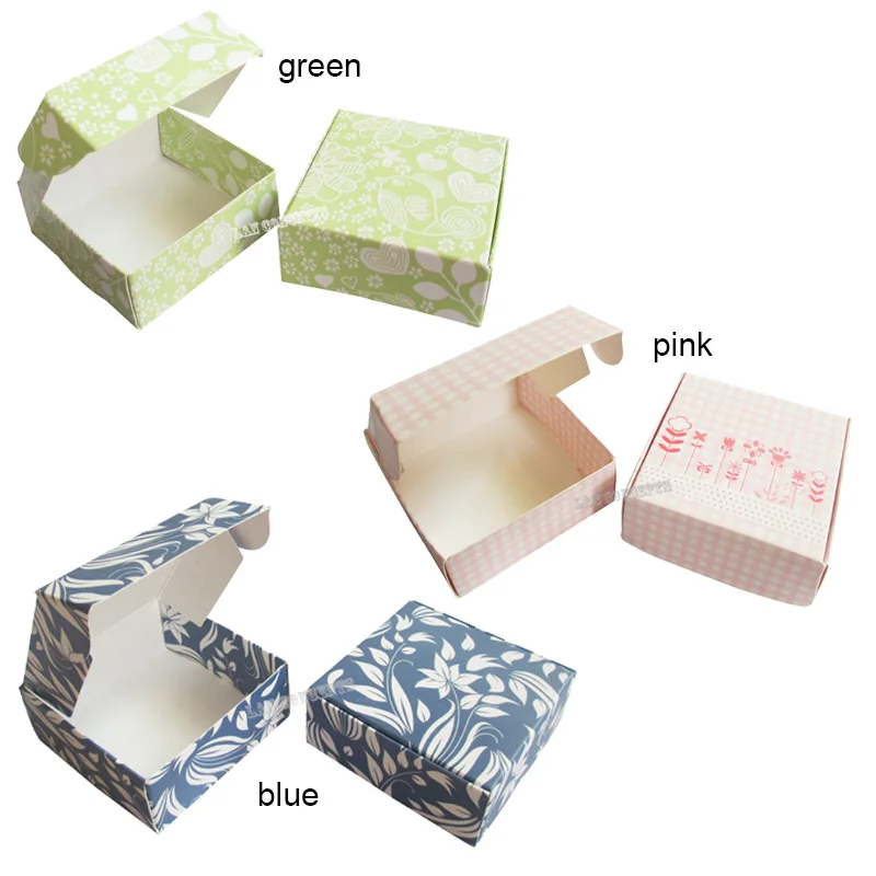 

DIY Cardboard Candy Boxes Handmade Soap Box Folded Favor Gift Package - 3 colors for option 100pcs/lot LWB0366 Free Shipping