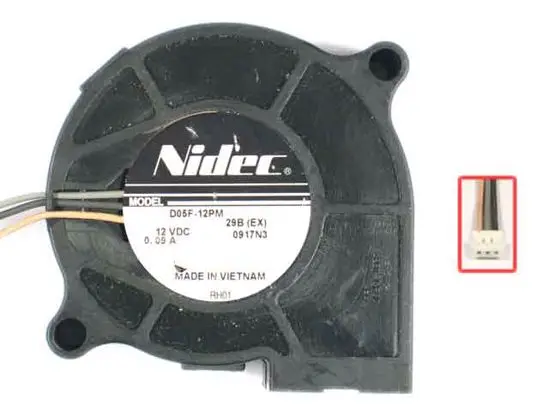 

Nidec D05F-12PM 29B DC 12V 0.09A 51x51x15mm 3-wire Server Cooling Fan