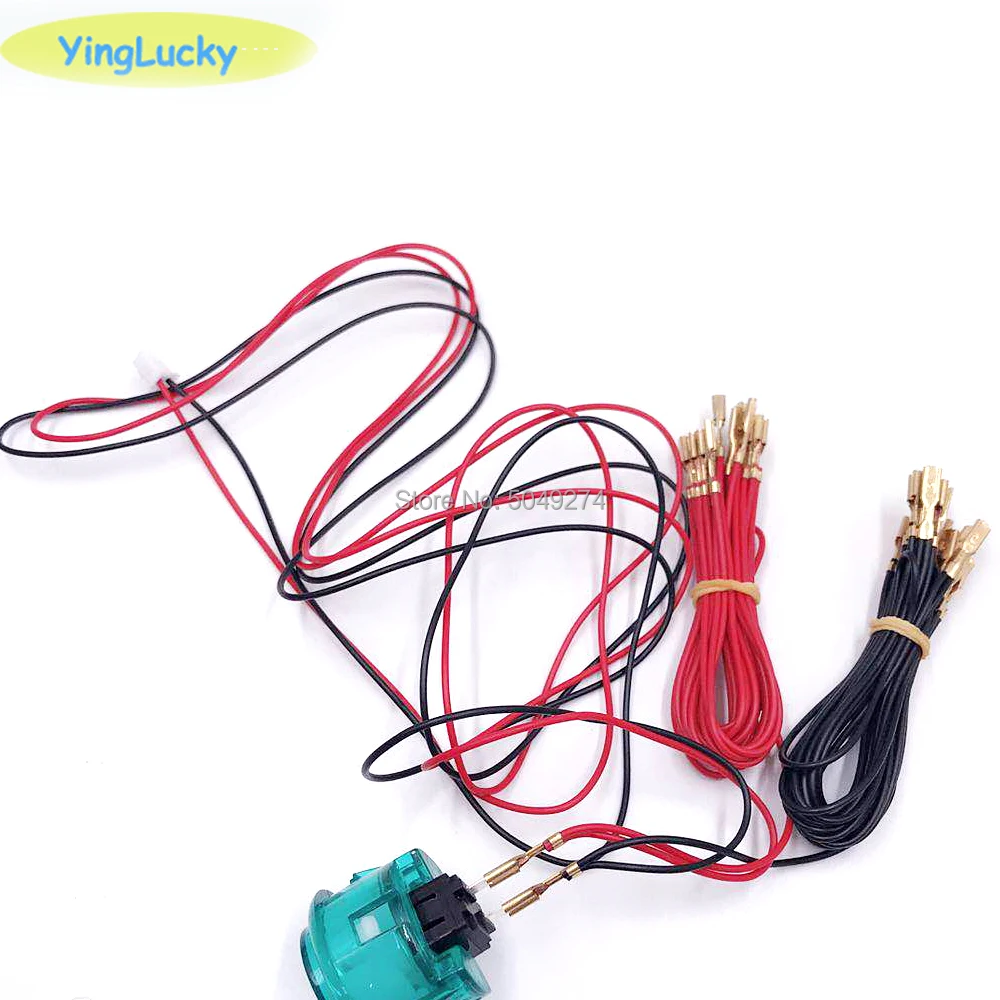 Arcade LED button light bulb Cable with 6.3mm or 2.8mm quick 2pin connector to USB encoder for Arcade joystick DIY /LED Button