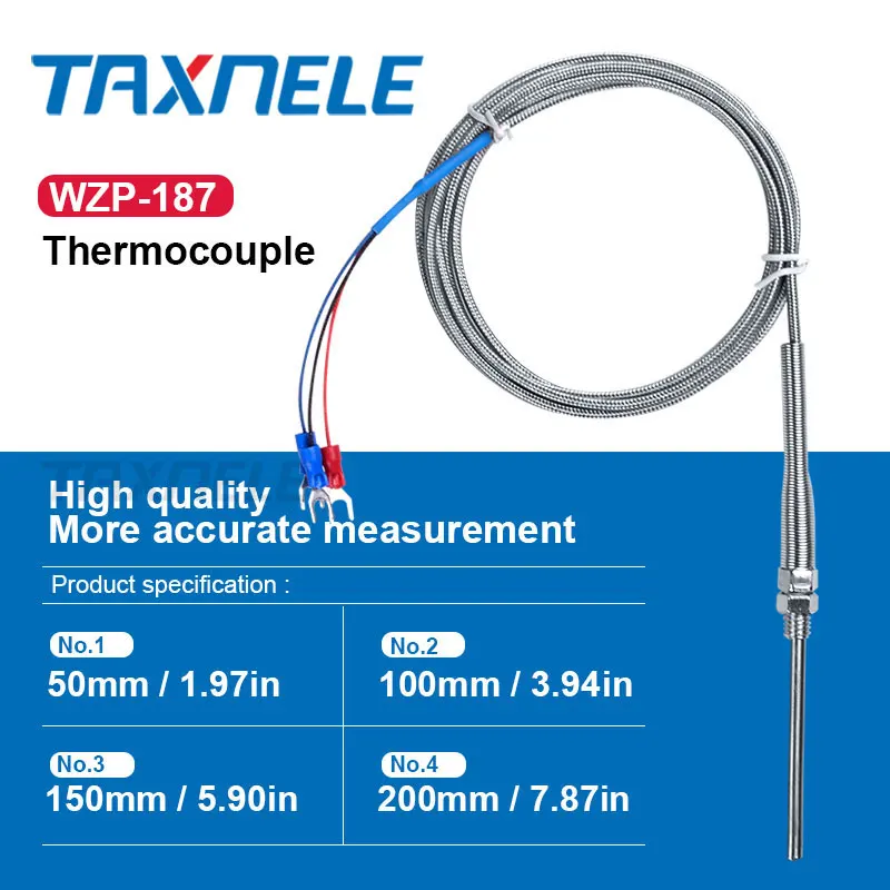 2M Stainless Steel RTD PT100 Temperature Sensor Probe Thermal Thermocouple Tester Detector M8 Thread Industrial Sensor