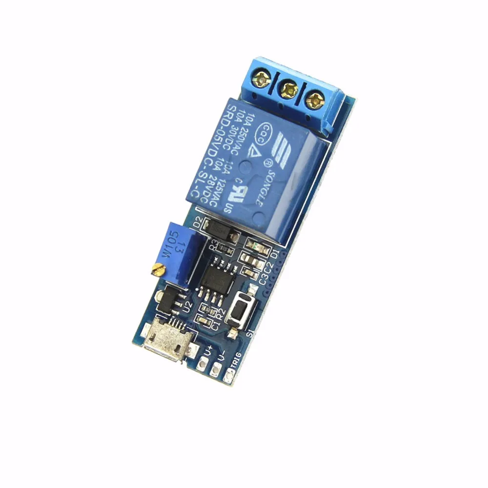 Glyduino Wide Voltage 5V-30V Trigger Delay Relay Module Delay Timer Switch with Micro USB Power Input