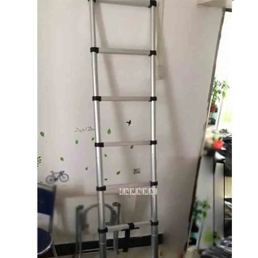 DLT-A Portable Thick Aluminum Alloy Extension Ladder Single-sided Telescoping Straight Ladder 2 Meters 7 Steps Foldable Ladder